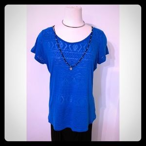 Derek Heart Blue Sheer T-Shirt 1X